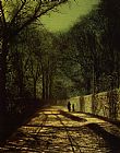 Tree Shadows on the Park Wall Roundhay Park Leeds by John Atkinson Grimshaw